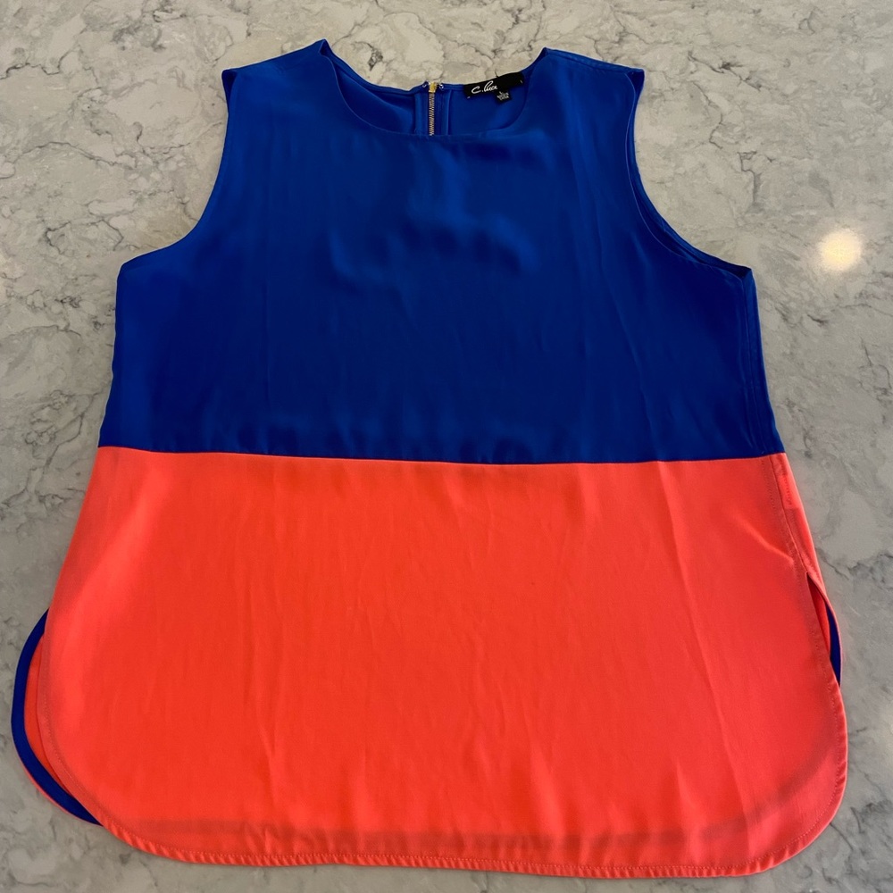Blue and orange tank size L